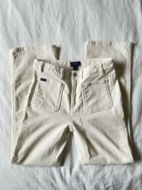 Ralph Lauren Cream Corduroy Trouser Pants Girls Large (14)